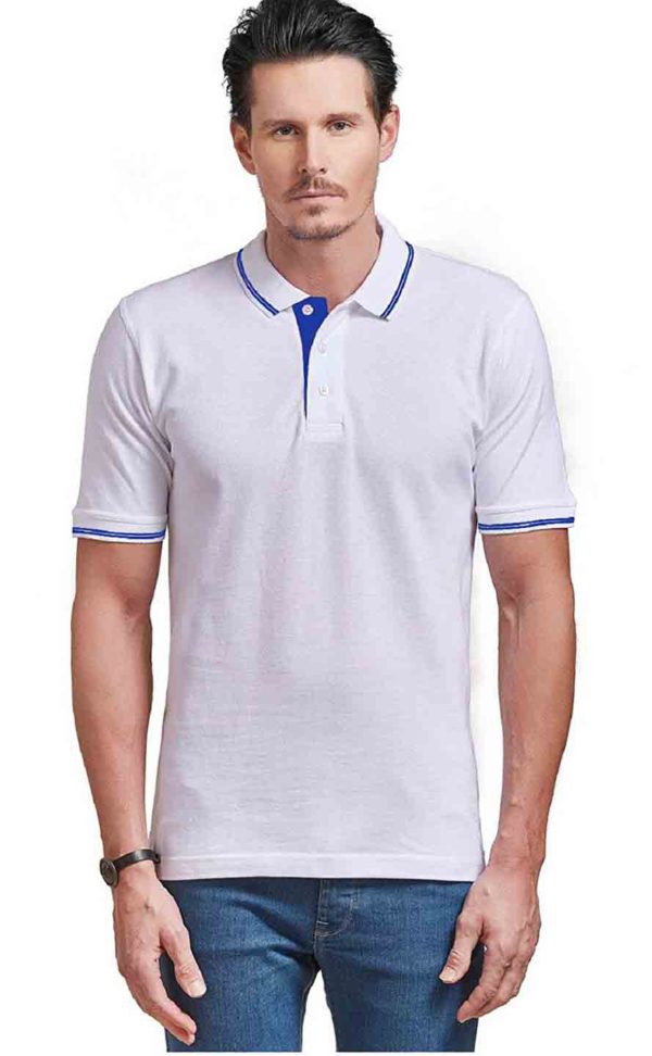 White Ruffty Collar T-Shirts for Men